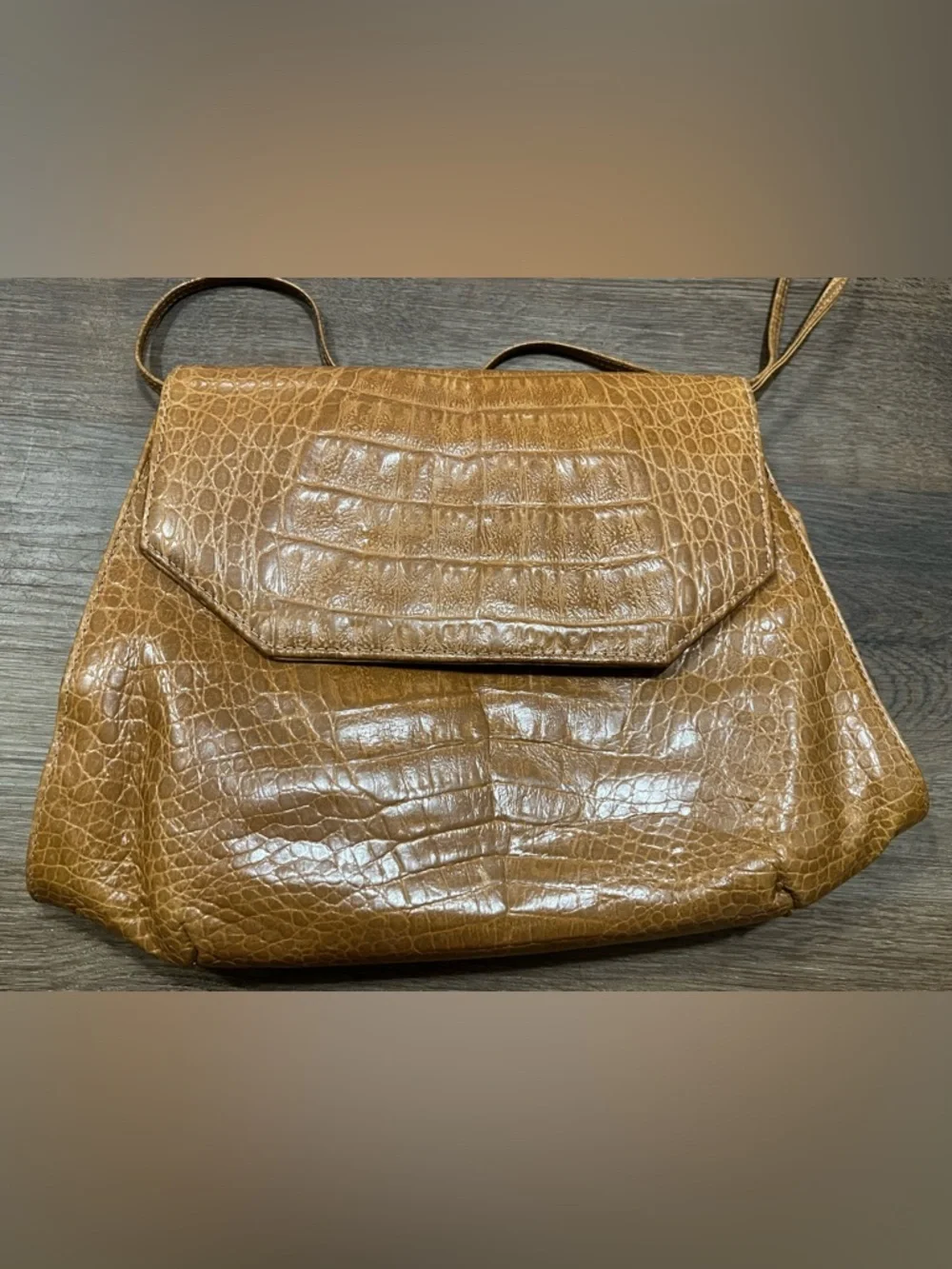 Vintage Meyer Genuine Crocodile Handbag Mid-Century Clutch Shoulder Bag